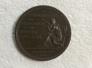 1906 Commemorate Dedication City Hall Of Newark Bronze Medal 47mm.  By Gotham Co.
