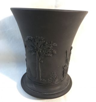Antique Wedgwood Jasperware Black Basalt Figural Vase