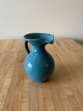 Bybee Cornelison Kentucky Art Crafts Pottery Blue Glaze Jug Pitcher 7 "