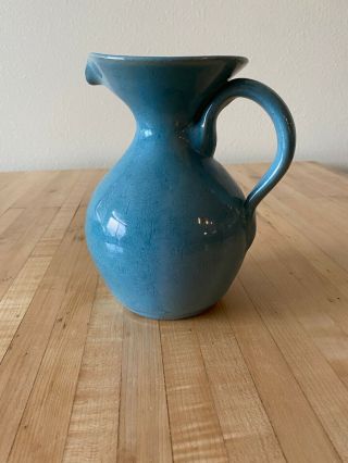 BYBEE Cornelison Kentucky Art Crafts Pottery Blue Glaze Jug PITCHER 7 
