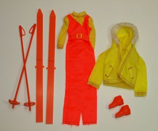 Vintage Sun Valley Barbie 7806 Yellow & Orange Ski Outfit The Sports Set