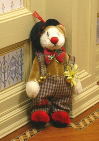 Ganz Cottage Collectibles 3 " Mini Plush Bear Clown - Signed By Mary Holstad