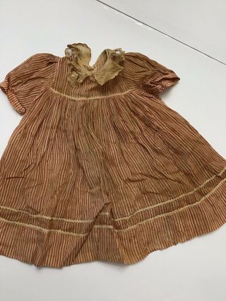 Vintage Antique Doll Dress Bisque Fashion French German Composition Baby Striped