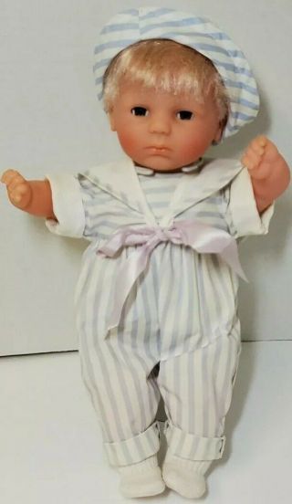 Vintage Corolle Boy Doll With Clothing And Stand 1989