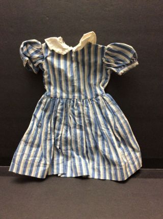 Vintage Doll Dress Shirley Temple Ideal Effanbee Vogue Fashion Blue Striped