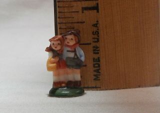 Vintage Carol Pongracic Porcelain Dollhouse Miniature Boy & Girl Figurine