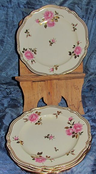 4 Antique Spode Copeland China Dinner Plates Hand Painted Roses With Gold 1
