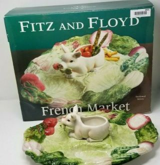 Fitz And Floyd French Market Pig Serving Platter (18 " Long) Nib Crudites Easter