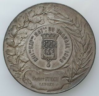 FRANCE SILVERED BRONZE ART MEDAL THE MARIANNE 1906 BY MASSONNET.  50 mm,  ¤360 2