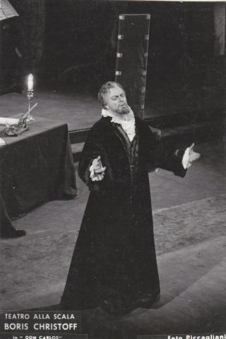 Opera Singer Postcard Boris Christoff Bass In Don Carlos La Scala