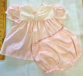 Vtg 1950 1960 Pink Dress Panties Big Baby Doll Crissy Composition Playpal Saucy