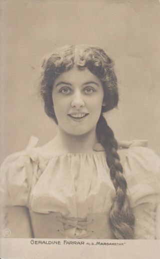 Opera Singer Photo/postcard Of Geraldine Farrar Soprano As Marguerite In Faust
