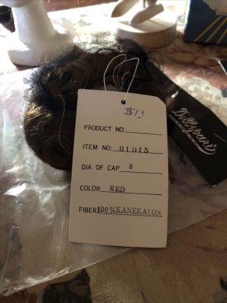 12 Assorted Doll Wigs Human Hair/Kanekalon/ Vtg Stock Size 8 - 9 L4 2