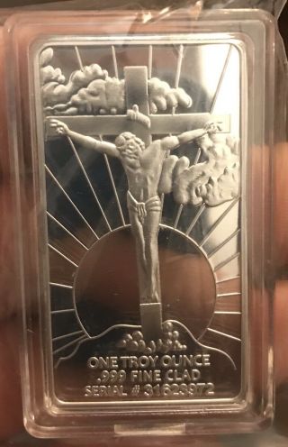 1 Oz.  999 Clad Fine Silver Christ On The Cross/last Supper