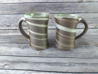 Mark Hewitt Pottery Wmh Stoneware Coffee Cups/ Mugs Set Of 2 Studio Art