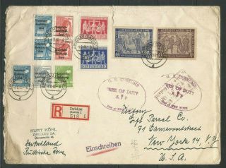 Deutschland Germany Soviet Zone $ September 1948 Cover To York U.  S.  A.