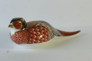Royal Crown Derby Imari Porcelain Bird Paperweight Figurine With Gold Seal 7 "
