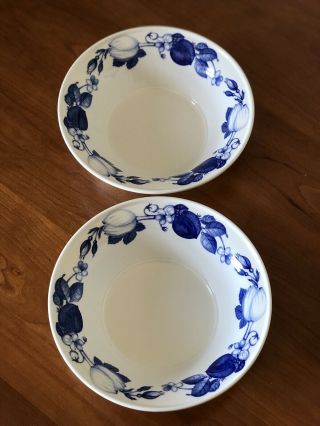 Set Of 2 Portmeirion Harvest Blue Cereal Bowls