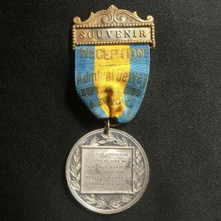 1899 Admiral Dewey Ribbon Medal Souvenir York Reception Spanish American War