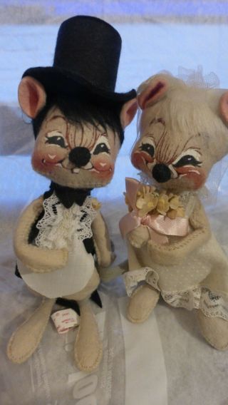 Adorable Vintage Collectible Bride & Groom Anna Lee Dolls 1965 Made In Usa 6 "