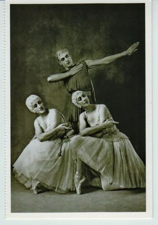 Russian Ballet Dancers,  Paris,  1928 Reprint Photo Postcard