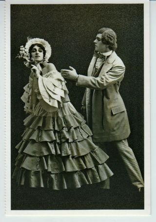 Fokina And Boulgakov Russian Ballet Dancers Paris 1910 Reprint Photo Postcard