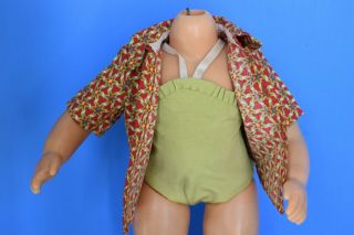 Ca 1950 - Terri Lee 16 " Doll - Lime Green Swim Suit W Red And Green Shirt - Tagged
