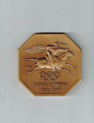 1988 Seoul Olympic Games Official Participation Medal,  3 Scans