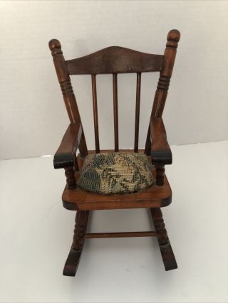 Vintage Doll Rocking Chair Wooden Appears Hand Made