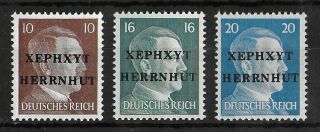 Herrnhut Germany Local 1945 Nh Set Of 3 Unlisted Cv €1500 Vf