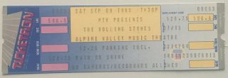 The Rolling Stones Ticket Stub (september 9,  1989,  Alpine Valley Music Theatre)