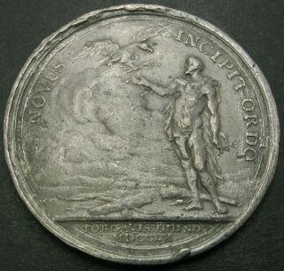 German Novus Incipitordo / Frederick The Great 1760 Tin Medal - M36