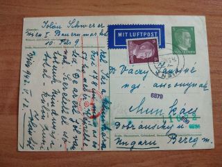 1942 Austria Wien Germany Reich Occupation Air Mail Cover To Hungary (1)