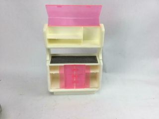 1978 Mattel Barbie Dream Furniture 2470 Dining Buffet China Cabinet Pink 2