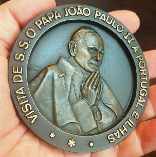 Art Bronze Medal Pope John Paul Ii Visits Portugal And The Islands