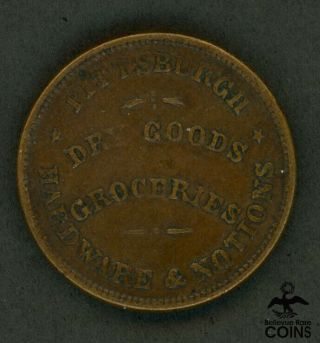 Circa 1863 U.  S.  Civil War Token Pittsburgh Hardware & Notions,  United We Stand