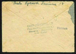 Germany Censored Cover From Dp Refugee Camp Foehrenwald To Usa,  Judaica 1947