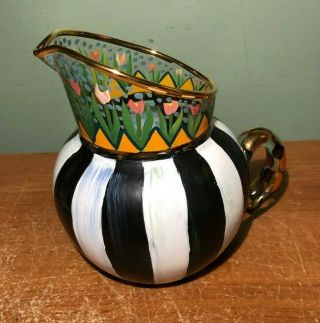 Vintage Mackenzie - Childs Hand Painted Circus Stripe Glass Pitcher