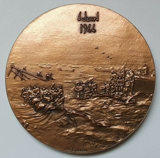 France - 6th June 1944 D - Day Bronze Art Medal By Coeffin,  69mm,  204 Gr