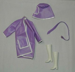 Barbie Clone Maddie Mod Slick Chick 1726 Lavender Purple Raincoat Hat & Boots