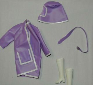 Barbie Clone Maddie Mod Slick Chick 1726 Lavender Purple Raincoat Hat & Boots 2