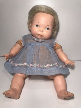 Vintage 9 " Newborn " Ideal Thumbelina " Doll,  Pull String,  Head Rotates