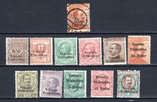 Italy Italian Venezia Tridentina 1918 Definitives Stamp Set Of Mh Stamps