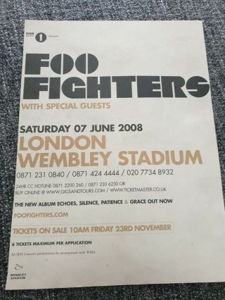 Foo Fighters - 2008 Tour Concert Press Advert Clipping Cutting Poster