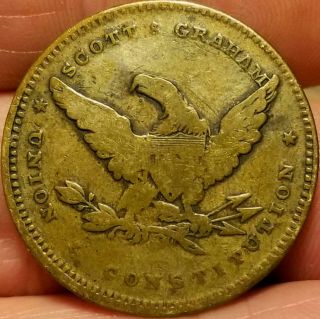 1852 Presidential Campaign Political Token medal GEN.  SCOTT GRAHAM WAR & PEACE 2