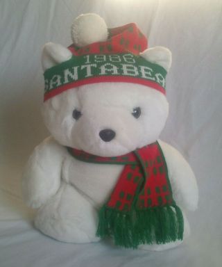 Vintage 1986 Dayton Hudson Santa Bear With Hat And Scarf