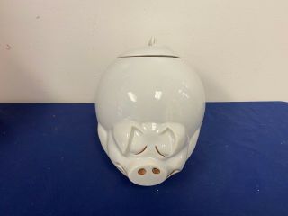 Vintage Mccoy Ceramic White Pig Large Cookie Jar