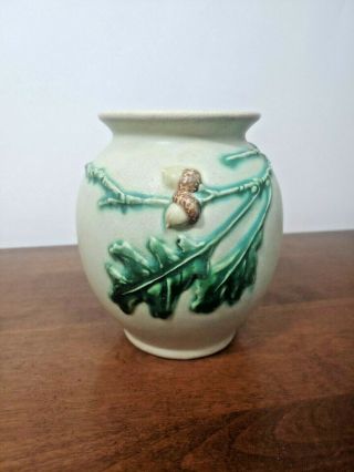 Unique Weller Pottery Oak Leaf & Acorn Green Vase
