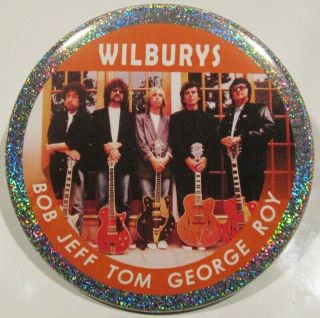 Traveling Wilburys Jumbo Pin Button 1 Tom Petty George Harrison Jeff Lynne Dylan