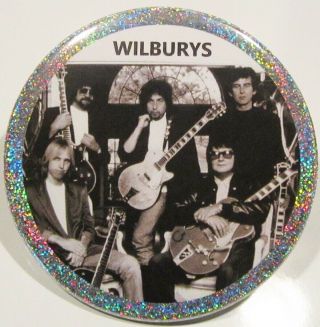 Traveling Wilburys Jumbo Pin Button 2 Tom Petty George Harrison Jeff Lynne Dylan